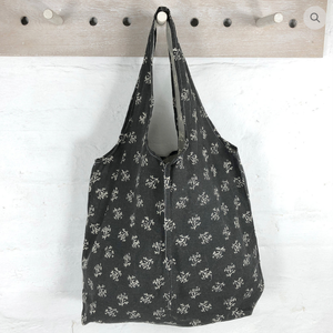 Cotton Reusable Hampi Bag Sprig Charcoal