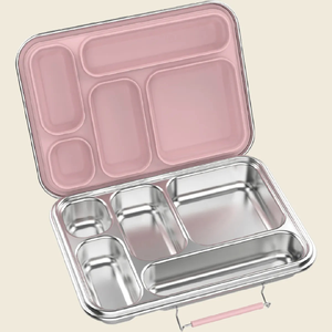 Stainless Steel 5 Compartment Bento Lunch Box Sorbet