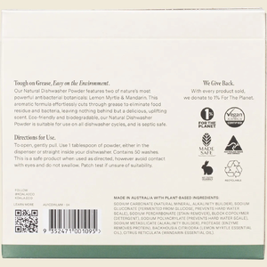 Natural Dishwasher Powder Lemon Myrtle & Mandarin (1 Kg)