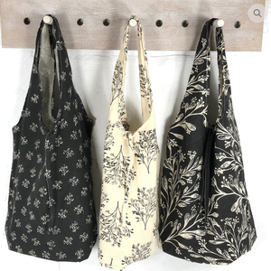 Cotton Reusable Hampi Bag Sprig Charcoal