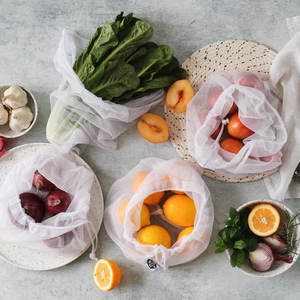 Reusable Produce Bags (8 Bags & Storage Pouch)