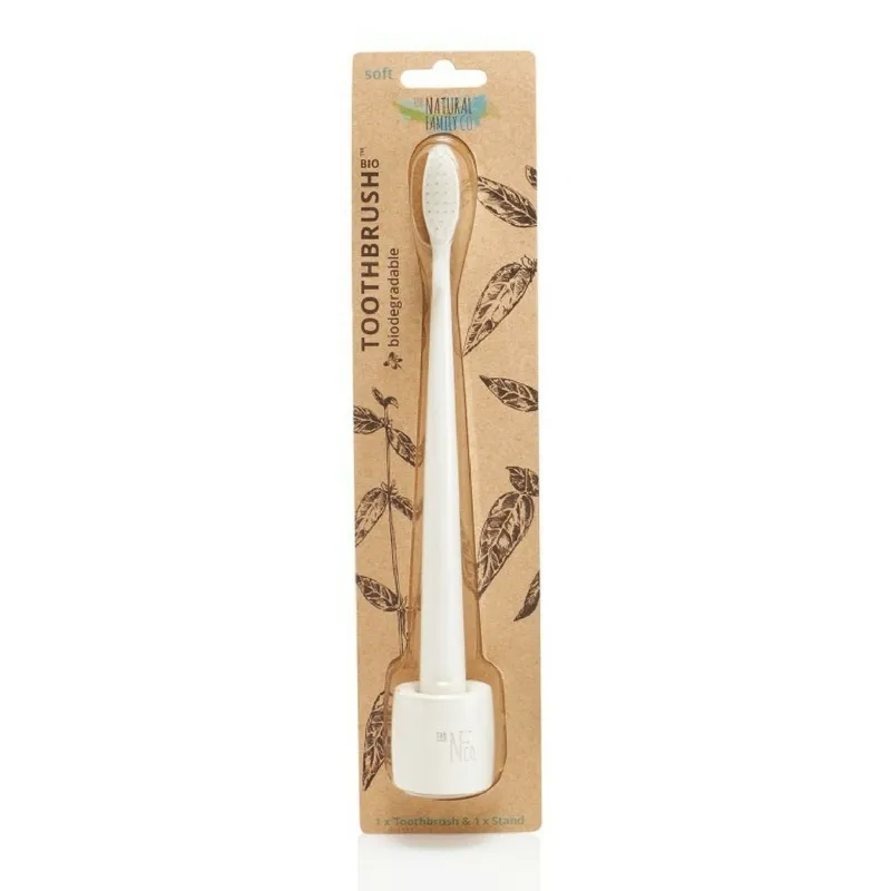 Biodegradable Toothbrush & Stand - Ivory Desert