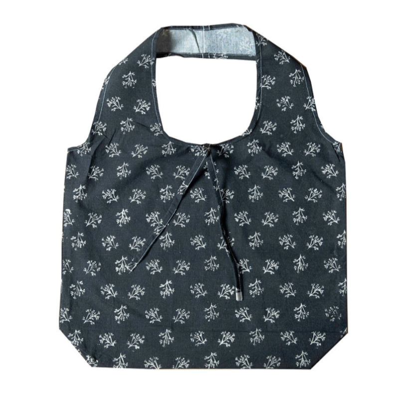 Cotton Reusable Hampi Bag Sprig Charcoal