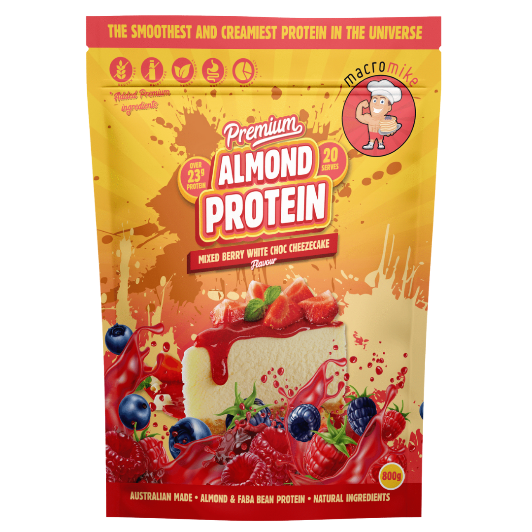 Macro Mike Premium Almond Protein Mixed Berry White Choc (800 g)