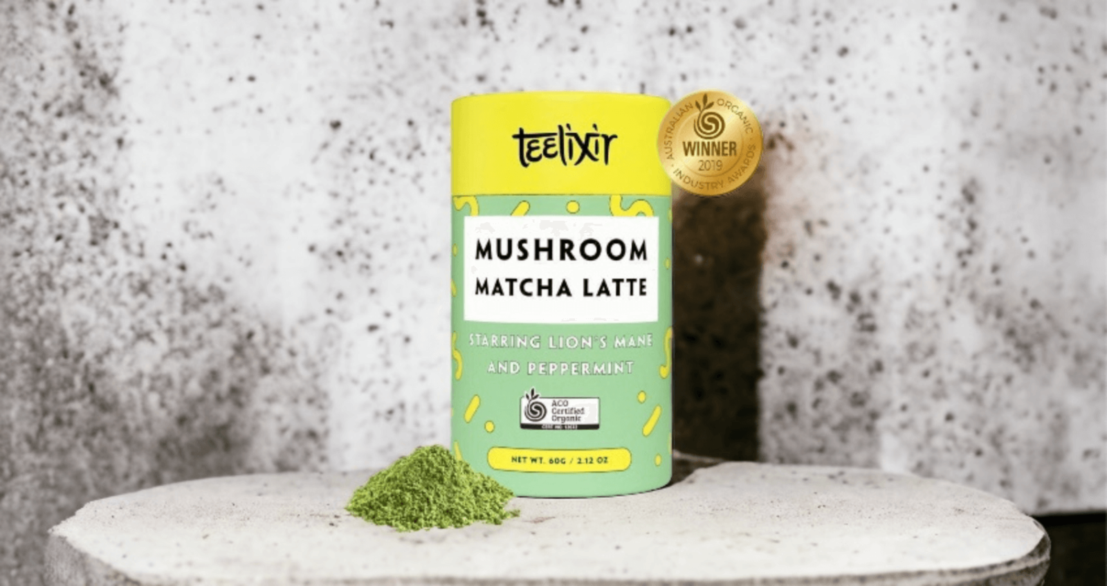 Teelixir Certified Organic Mushroom Matcha Latte With Lion's Mane 