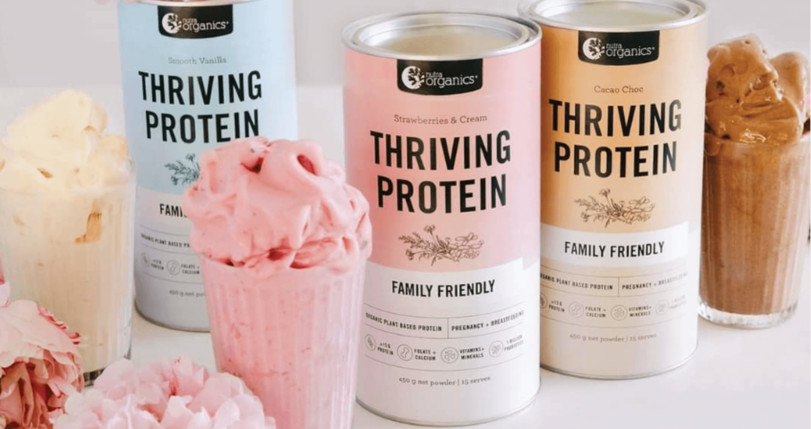 Nutra Organics Thriving Protein Powders