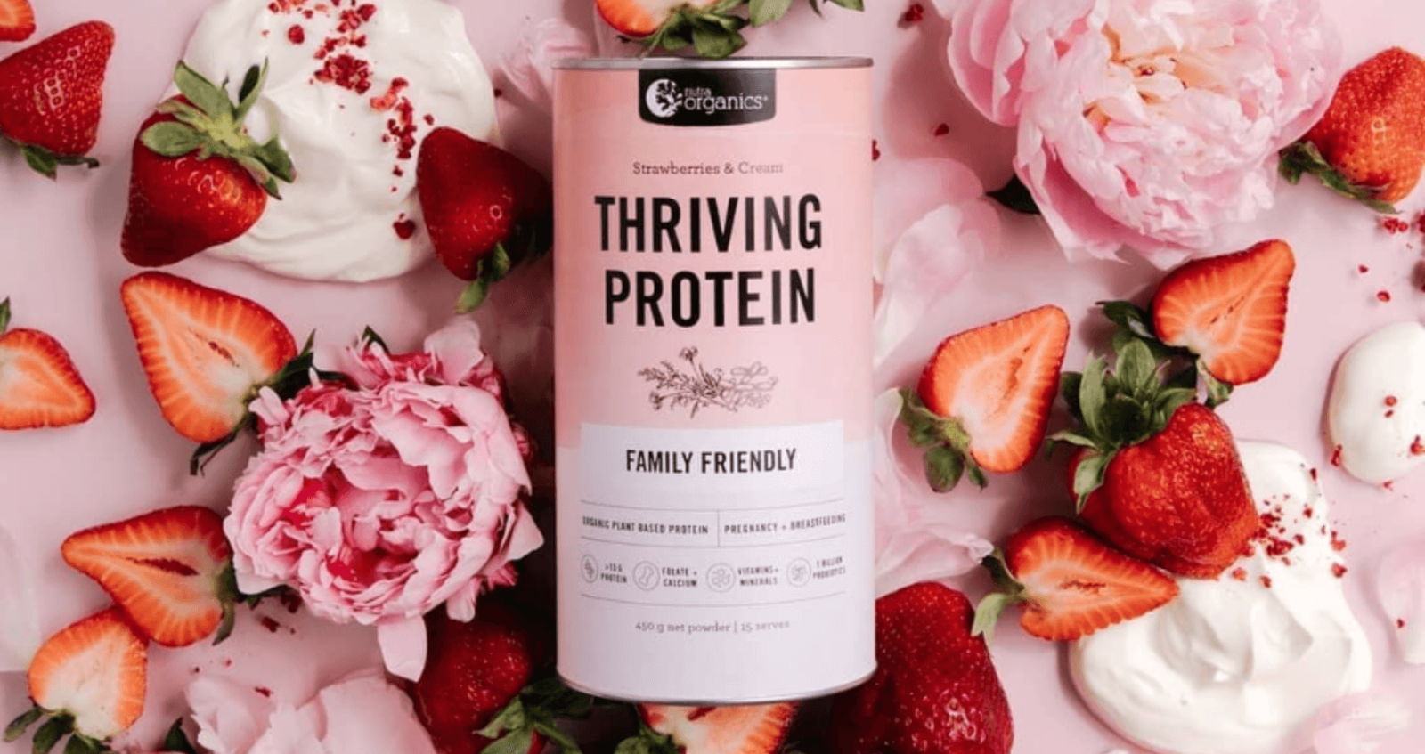 Nutra Organics Thriving Protein Strawberries & Cream