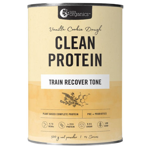 Nutra Organics Certified Organic Clean Protein Exotic Vanilla Cookie Dough (500 g)