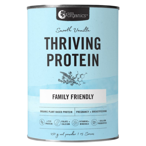 Nutra Organics Certified Organic Thriving Vegan Protein Smooth Vanilla_450 G