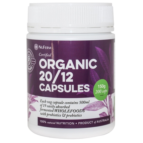 Organic 2012 Probiotic & Prebiotic Super Blend Capsules (200 Capsules)
