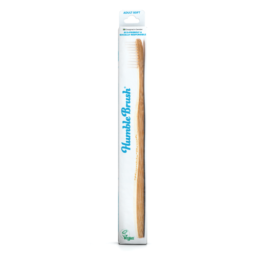 Adult White Bamboo Toothbrush (Soft Bristle)