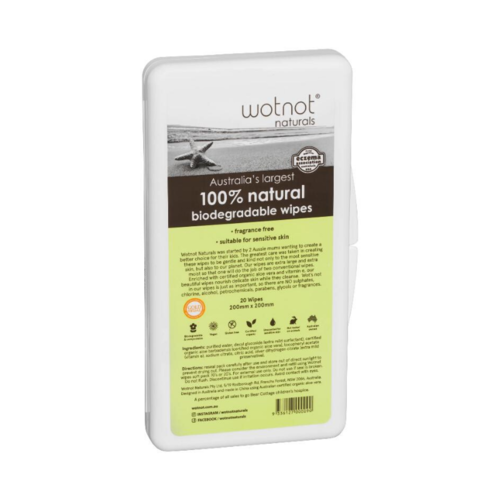 Biodegradable Natural Baby Wipes With Travel Case (20 Wipes)