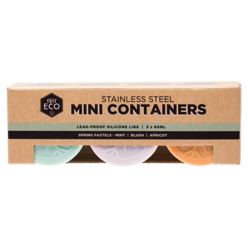 Mini Stainless Steel Containers (3 x 60 ml)
