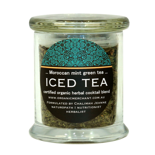 Organic Merchant Certified Organic Moroccan Mint Green Iced Tea (Glass Jar)