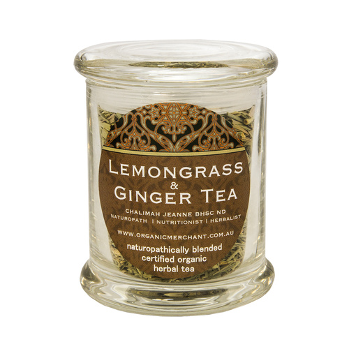 Organic Merchant Certified Organic Lemongrass & Ginger Tea_GLASS JAR