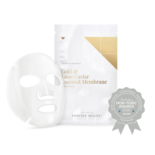 Vanessa Megan Gold & Lime Caviar Coconut Membrane Sheet Mask (Single Mask)