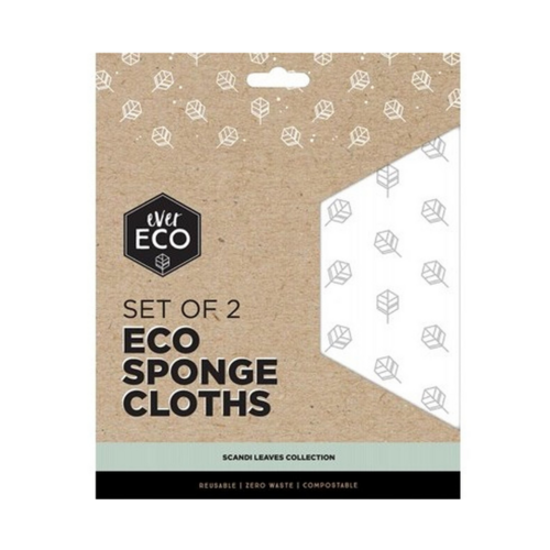 Sponge Cloths Scandi Leaves (Set of 2)