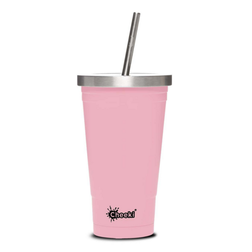 Stainless Steel Insulated Tumbler With Straw Pink (500 ml)