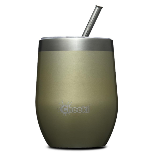 Insulated Wine Tumbler With Straw Soft Gold (320 ml)