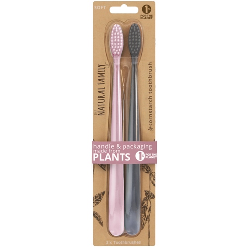 Bio Toothbrush Twin Pack - Rose Quartz & Monsoon Mist