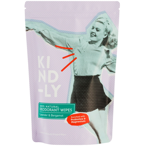 Natural Deodorant Wipes Lavender & Bergamot (20 Wipes)