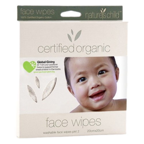 Certified Organic Baby Face Wipes (2 Wipes)